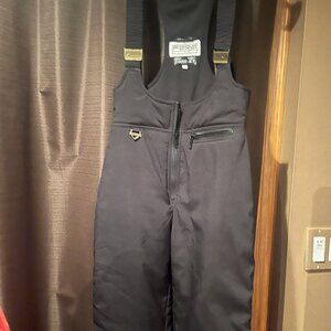 FERA SKIWEAR Women's Black Snow Bib Padded Stirrups Winter Gear, size 10